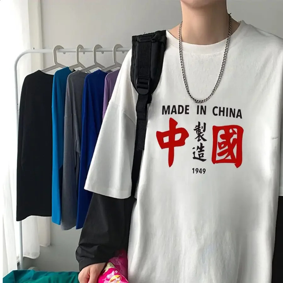 Mens Tshirt Chinese style mens 2025 spring retro clothing long sleeved printed street casual Y2k top 250319