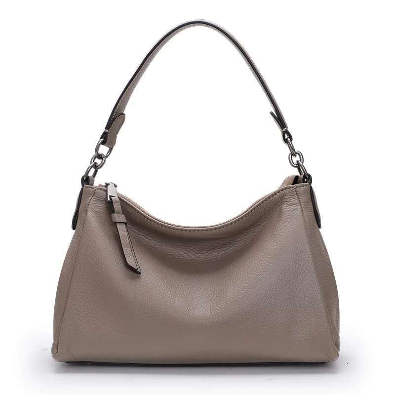 Aidrani Fashion Genuine Leather Women's Large Capacity Shoulder Solid Color Classic Cowhide Hourglass Underarm Bag