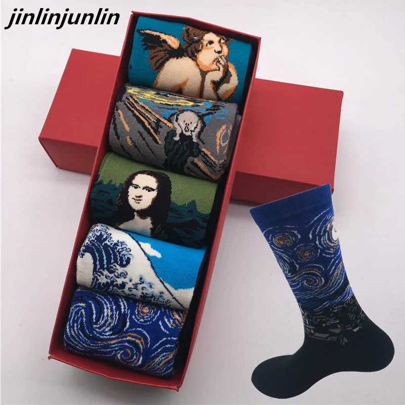 Trendy mens tube socks Crazy oil series Mens socks Mens socks Long socks No gift box X250319