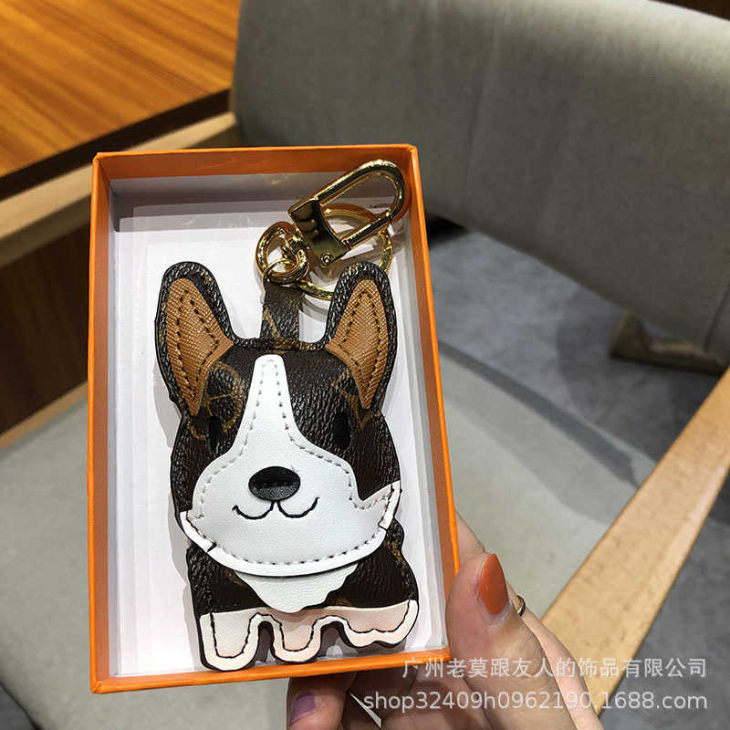 Keychains Lanyards Old Flower Corgi Dog Key Chain Ring Love Star Sheep Pendant Bag with Jewelry Girl H250318