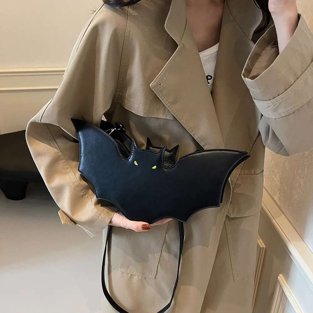 Shoulder Women Bat Shaped Crossbody PU Leather Adjustable Strap Messenger Bag Clutch Purse For Shopping Travel