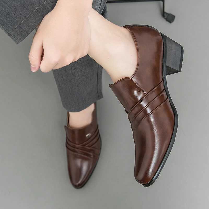 New Business Formal Oxford Shoes Mens Casual Wedding Office Party High Heels Classic Mens Shoes PU Leather Dress ShoesXJ250319