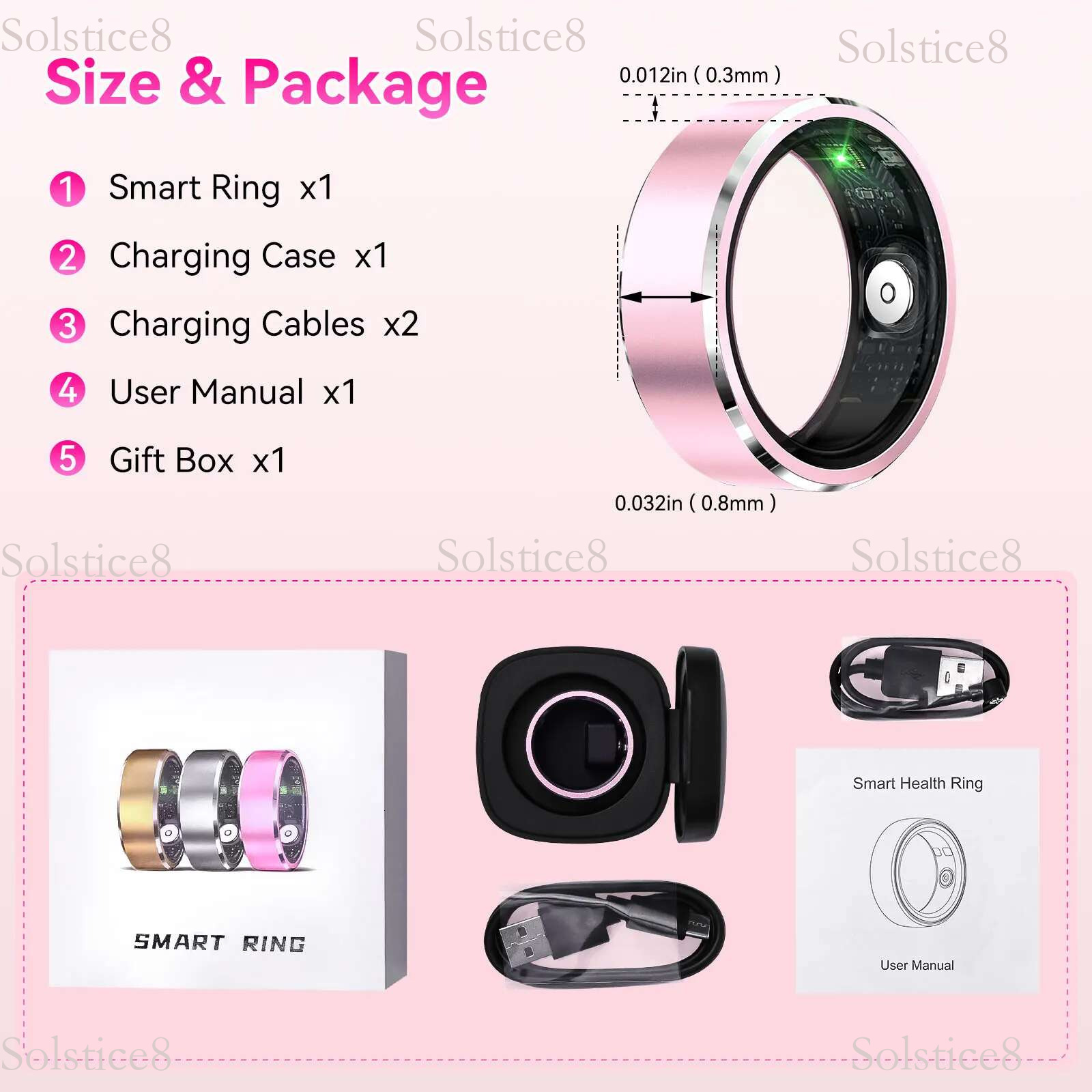 LaNikar 2025 New R5 Smart Ring Blood Oxygen Heart Rate Health Monitor Multi-sport Modes Waterproof Bluetooth 5.1 For Android IOS