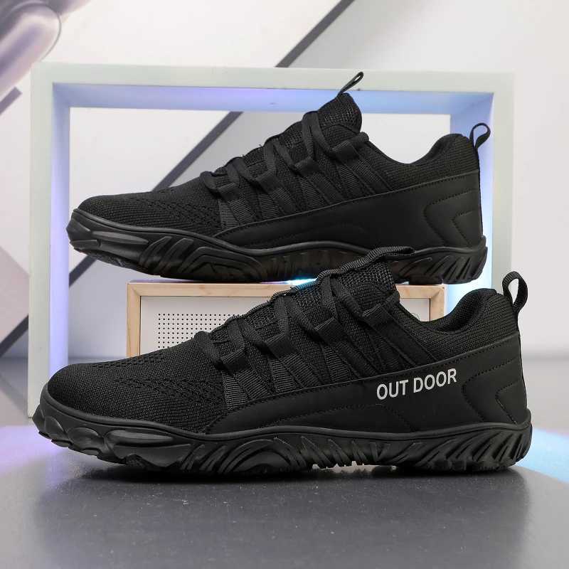 New Mens Shoes Wider Hiking Shoes Mesh Barefoot Mens Casual Shoes Lightweight Wide Toed Shoe Outdoor Plus Size Male Sneakers Z250319