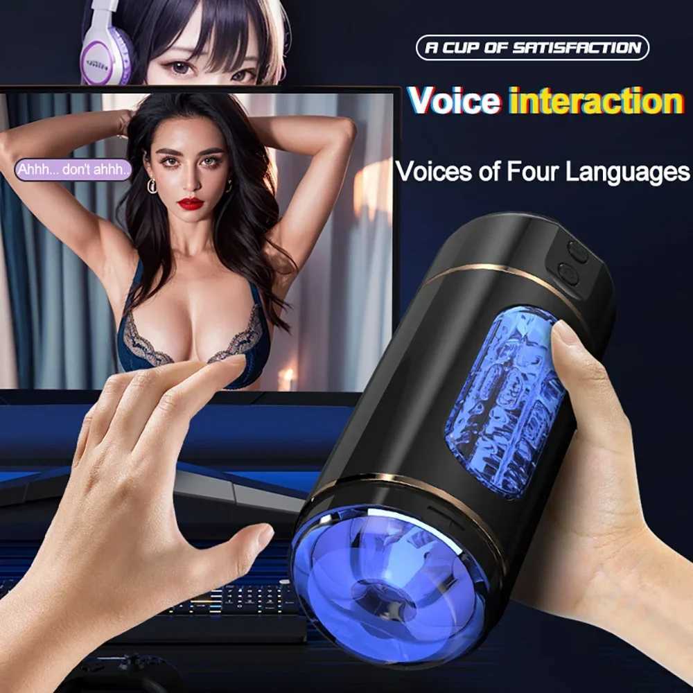Automatic Male Masturbator Cup Adult Pussy Toy with Vibrating Thrusting Sucking Pocket Sexual Toys Sex Toys for Men PleasureXJ250319