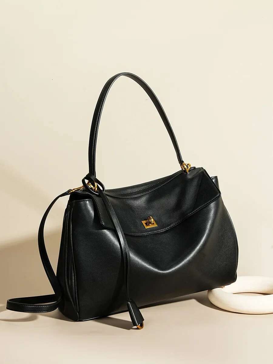 New Rodeobag Leather Kelly Women's Large Capacity Advanced Lock Fashion High Sense Underarm Bag