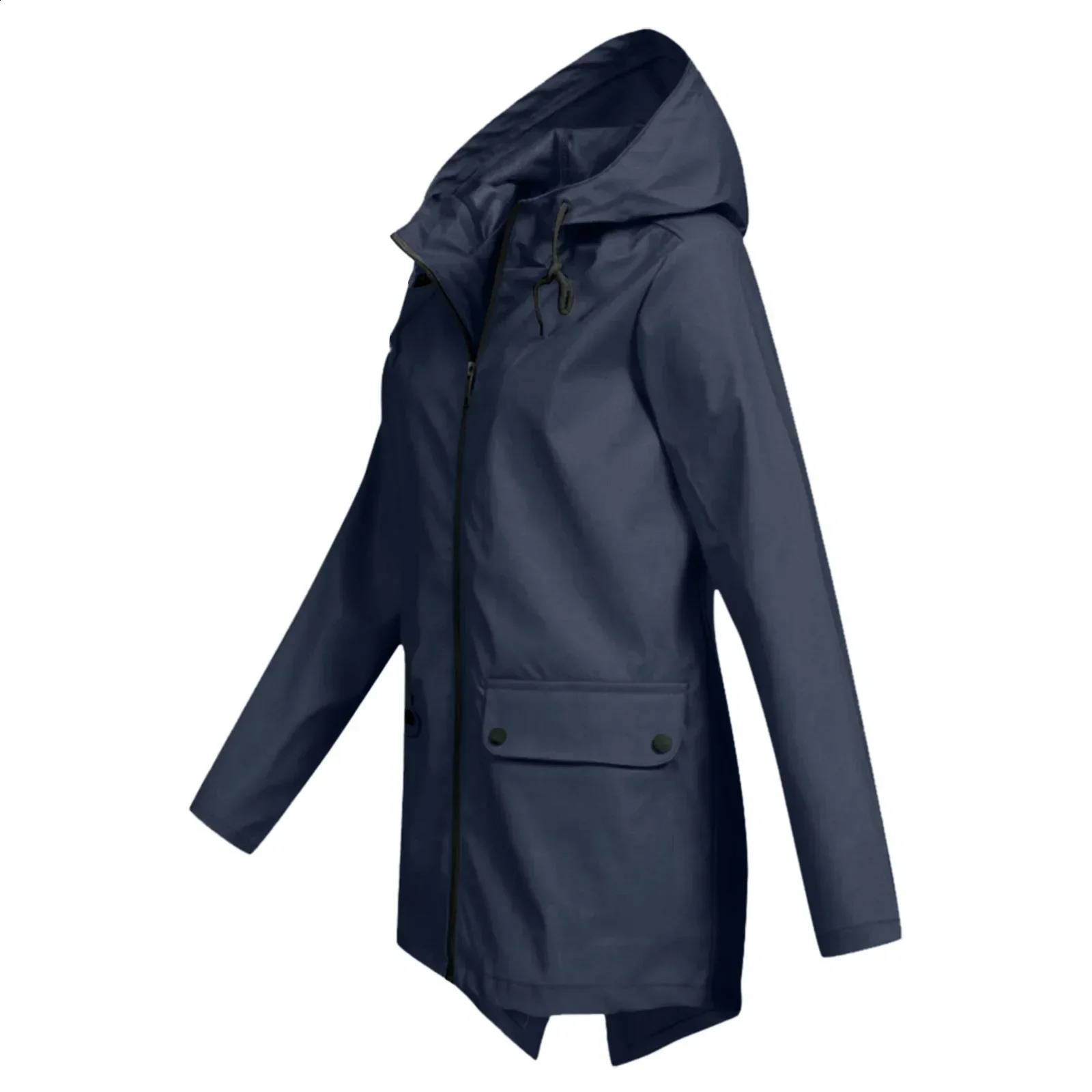 Womens Jacket Fashion Solid Windproof Waterproof Hoodie Outdoor Hiking Clothing Lightweight Raincoat 250319