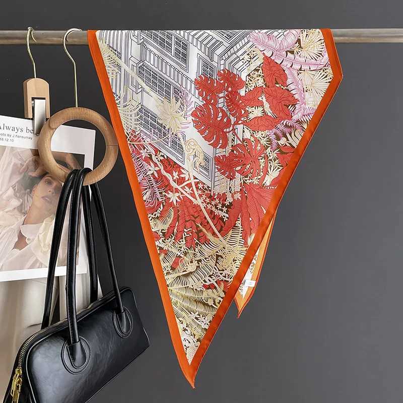 TOP Spring Summer New Twill Silk Diamond Scarves Wens Floral Urban Printing Imitation Silk Neck Scarf Party Ladies Scarfs X250319