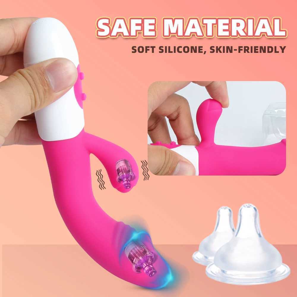 Rabbit Vibrator Dildo Powerful Double Vibration G-spot Clitoral Stimulating Massage Instructor Vaginal Massager Adult Female Sex Toy W250319