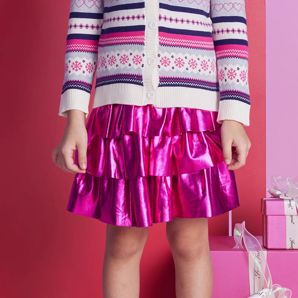 VIKITA Girls Birthday Party Princess Skirts Kids Layered Ruffles Pleated Mini Skirt Toddlers Casual Daily Red Ballet Skirts 250319