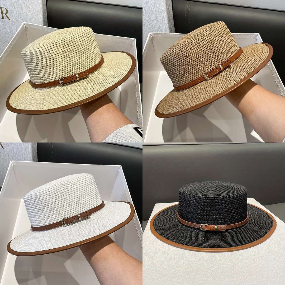 Fashion Belt Decoration Jazz Sun Protection Simple Leisure Woman Summer Outdoor Beach Travel Sunscreen Panama Hat