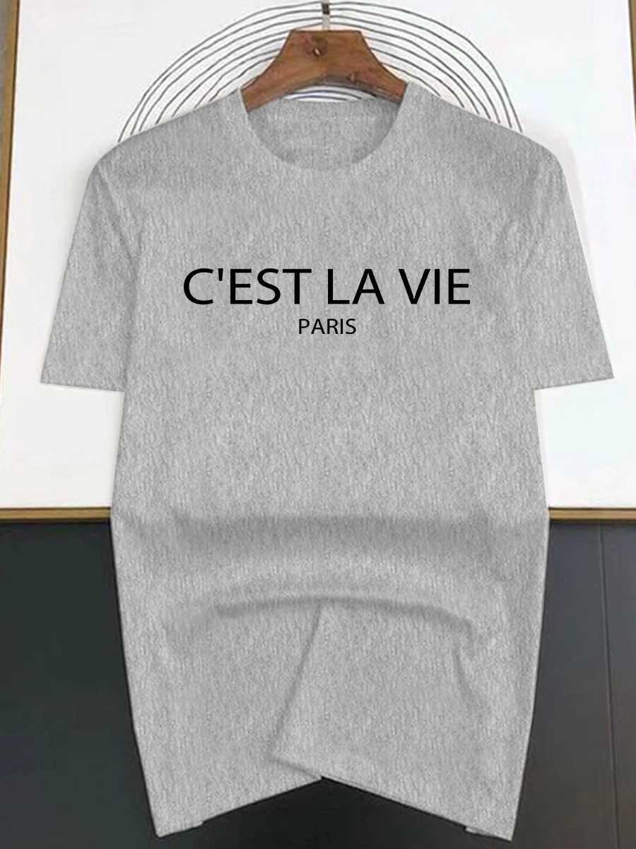 Summer Fashion Trend New Heavy Cotton T-shirt Letter Print Fashion High-end Fashion Brand Crew-neck Loose Short-sleeved T-shirtT250318