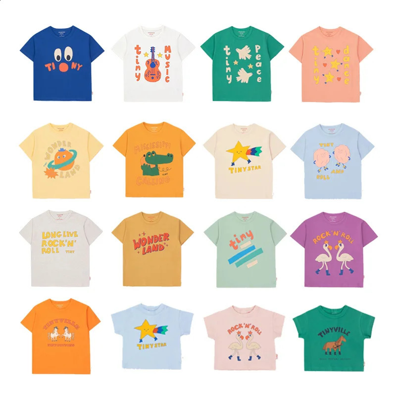 Cartoon Childrens T-shirt Fashion Cotton Boys Tees Summer Short Sleeve Shorts Casual Kawaii Girls T-shirt 2025 Kids Clothes 250319
