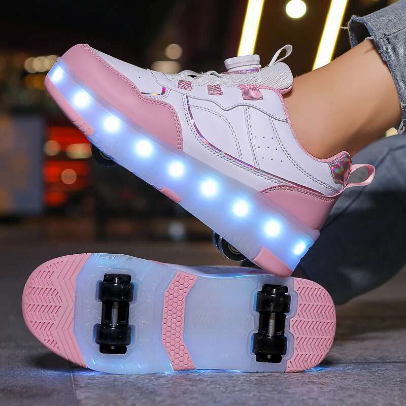 4 Wheel Rage Shoes for Children Boys Hidden with Wheels Girls Sports Roller Skating Outdoor Shoe