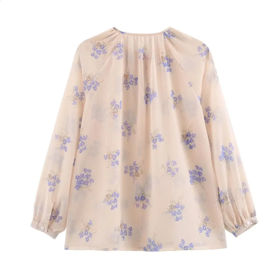Trafshe Womens Flower Printed Shirt and Retro Summer Clothing Long Sleeve Y2k Top 2587056 250318
