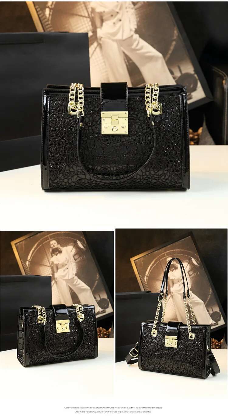 New Designer Bag 2025 Fashionable Noble Women's Shoulder Lace Light Luxury Style Crocodile Printed Handbag Leather Chain Elegant Handbag For Wome