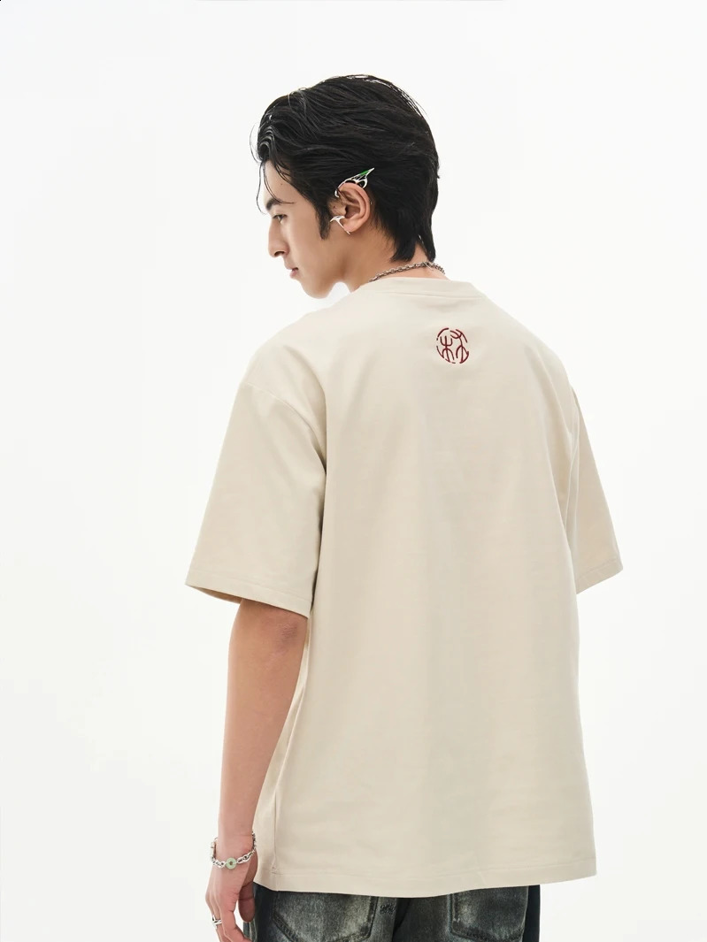 DIBINSAI Reed and Migratory Birds Chinese printed short sleeved Tshirt 250319