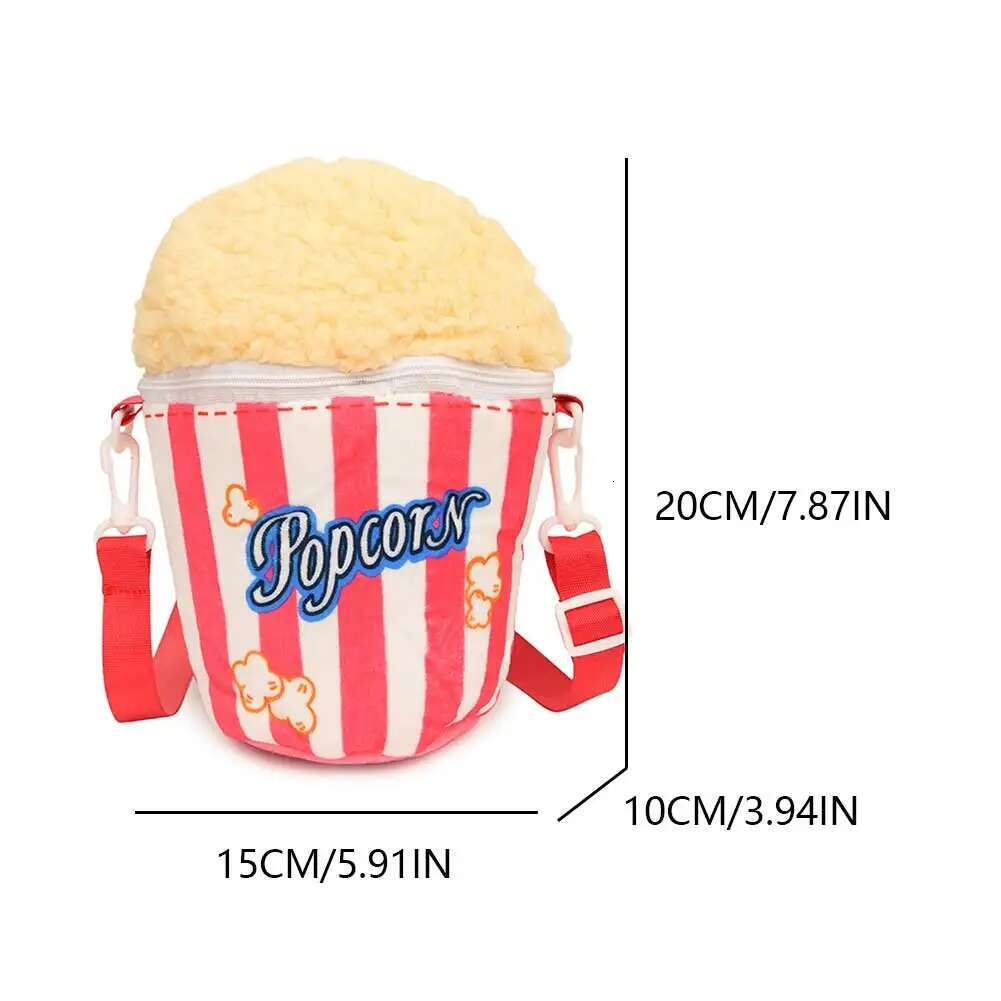 Women Popcorn Bucket Adjustable Strap Cute Shoulder Creative Crossbody Girl Student Daily Bag