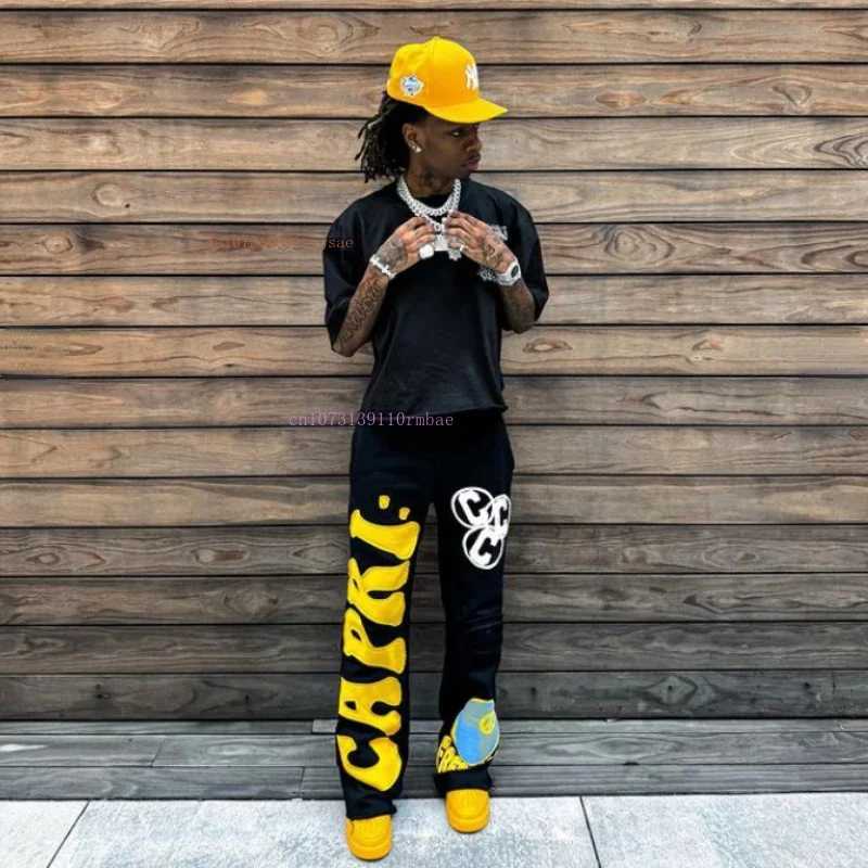 Y2K new best-selling American hip-hop letters printed loose casual pants mens Harajuku Gothic running casual pants street wear X250319