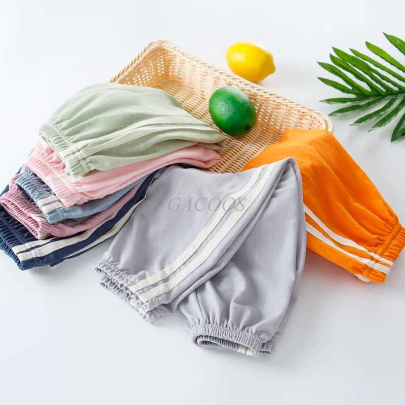 Children Trousers For Boys Girls Cotton Linen Elastic Waist Solid Color Summer Mosquito Pants Kids Clothing Long Pants 100-150cmT250318