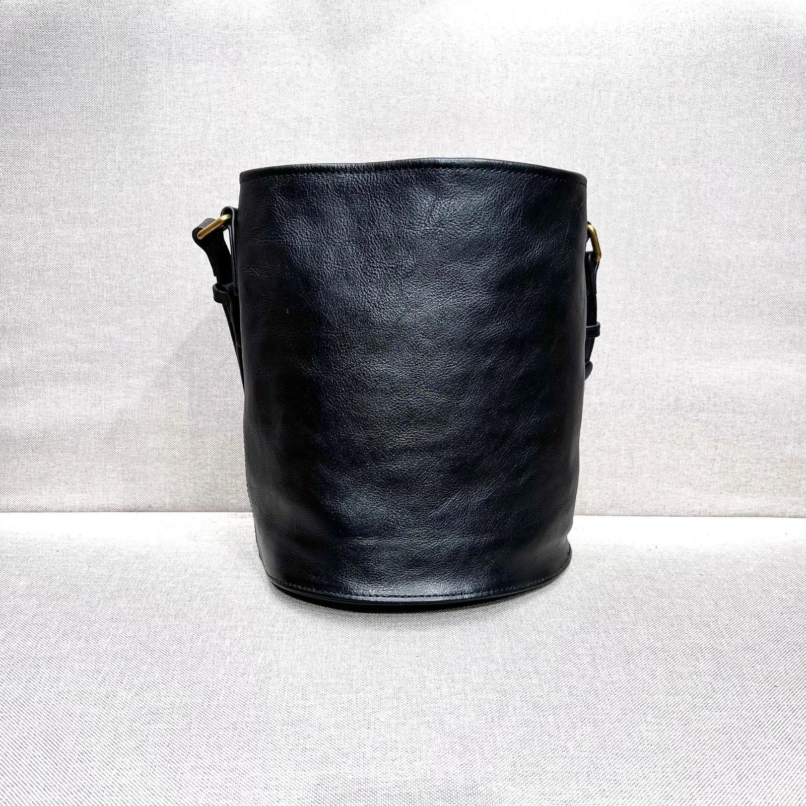 Handmade Retro Natural Leather Bucket Shoulder Bags For Women 100% Genuine Leather Handbag Lady Classic Adjustable Crossbody Bag 250317