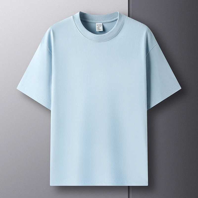 100% pure cotton summer high-end brand mens short sleeve round neck fashionable style half sleeved top breathable T-shirtT250318