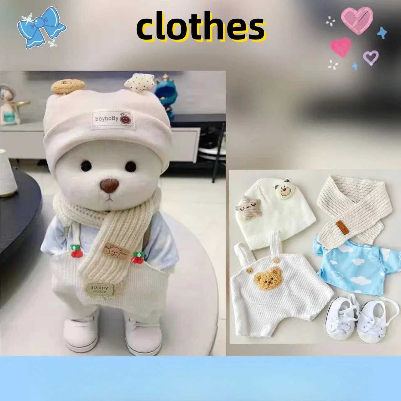 30cm Teddy Bear Clothing Kawaii Teddy Bear Doll Clothing Accessories Plush Doll Replacement ClothingT250318