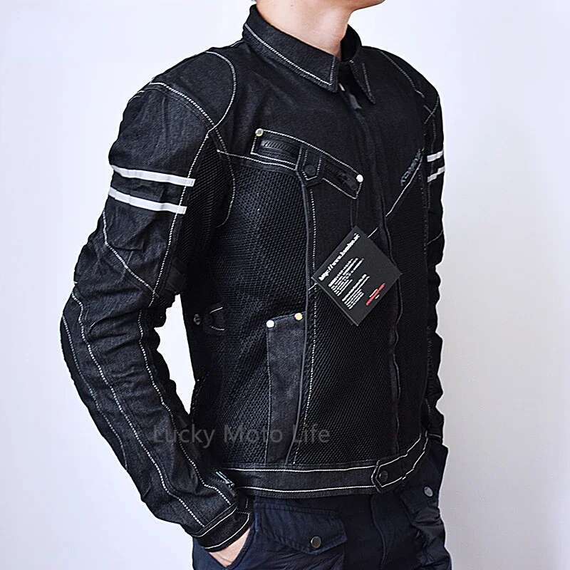 KOMINE Jk006 Spring Breathable Denim Mesh Racing Ride High-Performance Drop Resistance Clothing Motorcycle Jacket