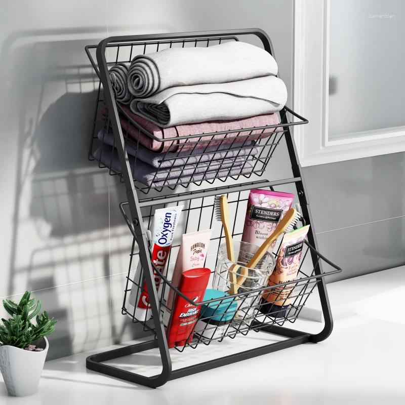 Kitchen Storage Double-layer Rack Cabinet Countertop Onion Ginger Garlic Basket Vegetable And Fruit S
