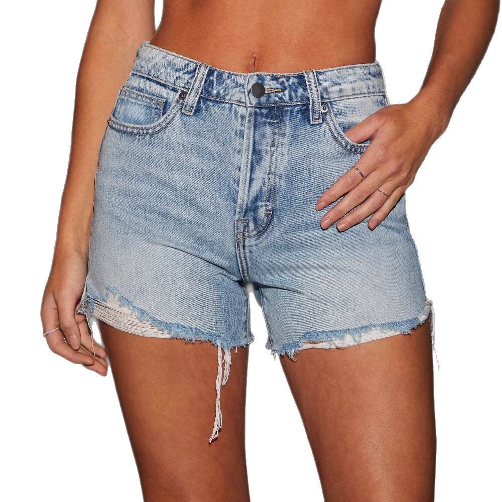 2025 Summer Street American Straight Leg Pants For Women Denim Shorts Sexy Hot Pants Fashionable And Personalized Women's Shorts