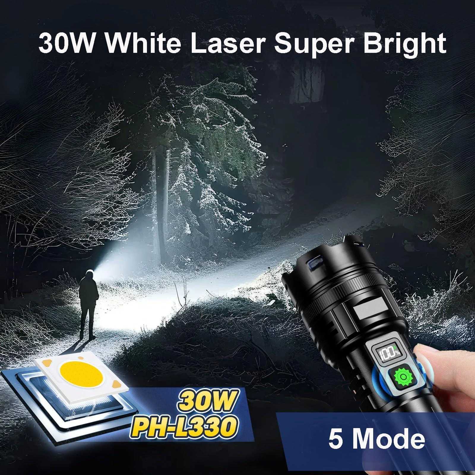 Powerful 1000000 high lumen D flash ultra bright charging portable Ultra Power USB C flashlight for outdoor lighting W250319
