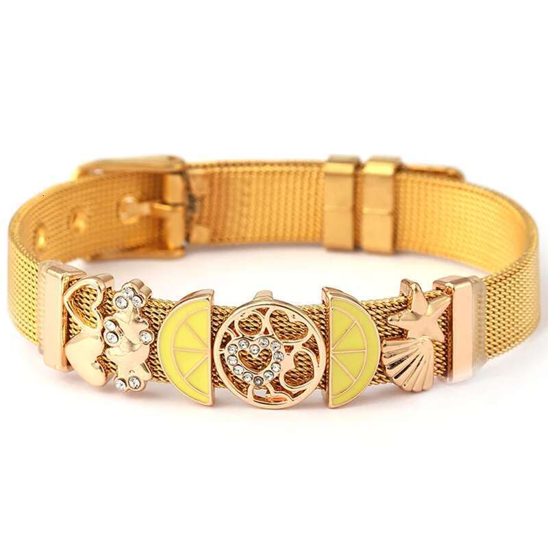 High Quality 10mm Beads Charm Bracelets DIY Stainless Steel Mesh Keeper Bracelets Bangles Pulseras Mujer For Women Men Jewelry