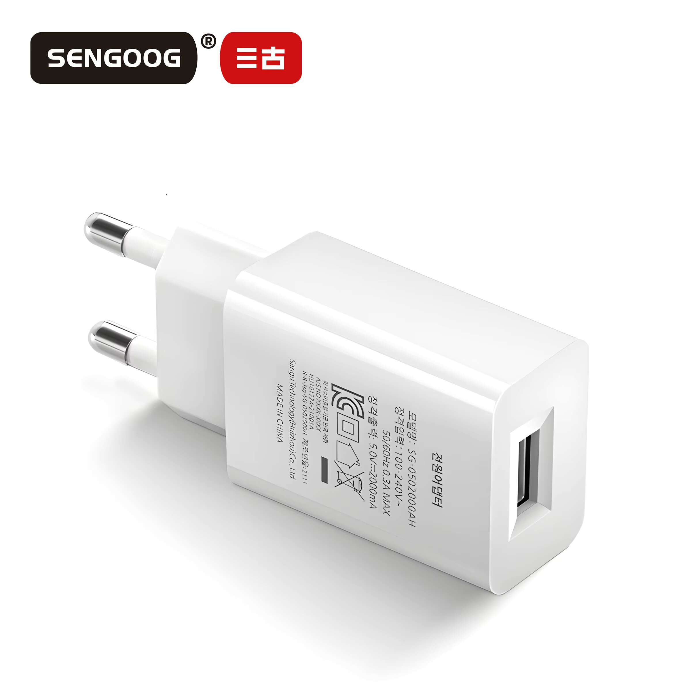 5V 2A Power Adapter for Mobile Phone Fast Charging USB Wall South Korea KC KCC Certification 10W Portable Travel Charger