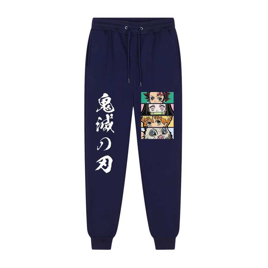 Quality Fleece Jogging TrousersAnime Demon Slayer Eyes Print Japanese Anime Printing Men Women Pants Streetwear Men SweatpantS X250319