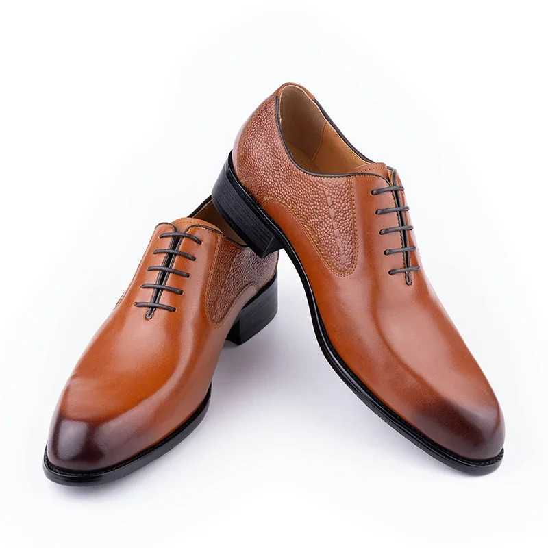 High quality handmade Oxford casual business shoes formal mens shoes Fi dress leather lace comfortable shoesXJ250319