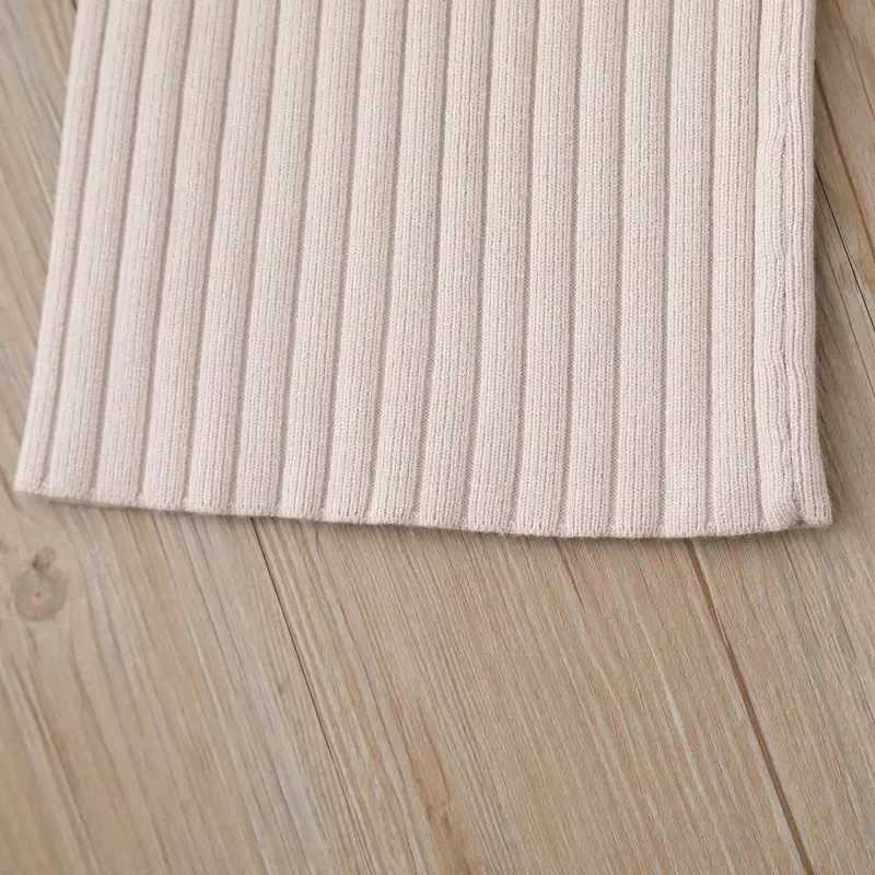 2024 Autumn New Knitted Wide Leg Pants Korean Boys and Girls Woolen Pants Childrens Casual Pants Loose Stripes TrouserT250318