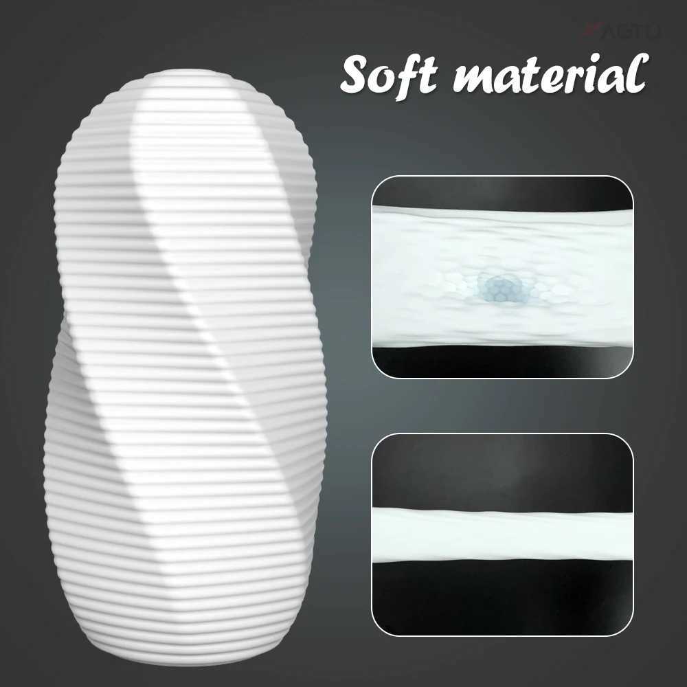 Male Masturbator Vaginal Vacuum Bag Soft Vaginal Endurance Silicone Sports Toy Mens Manual Cup Adult ProductsXJ250319