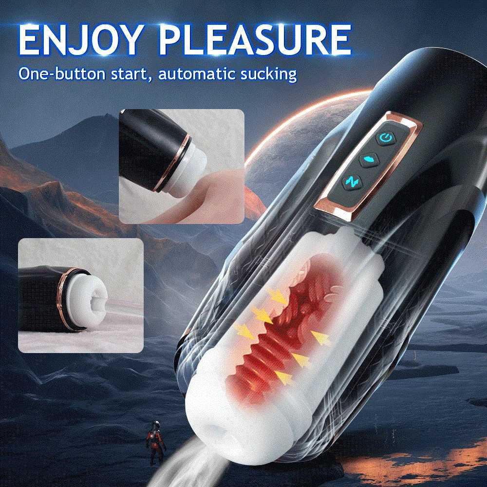 Fully automatic retractable airplane cup male masturbation cup reality pocket vaginal and penile stimulation adult sex toysXJ250319