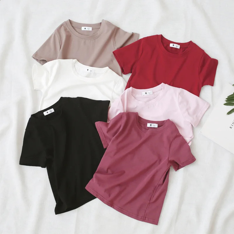 2-10Y Toddler Kid Baby Boys Girls Clothes Summer Top Short Sleeve Cotton T Shirt Loose Infant Basic Tee Childrens Tshirt Outfits 250319