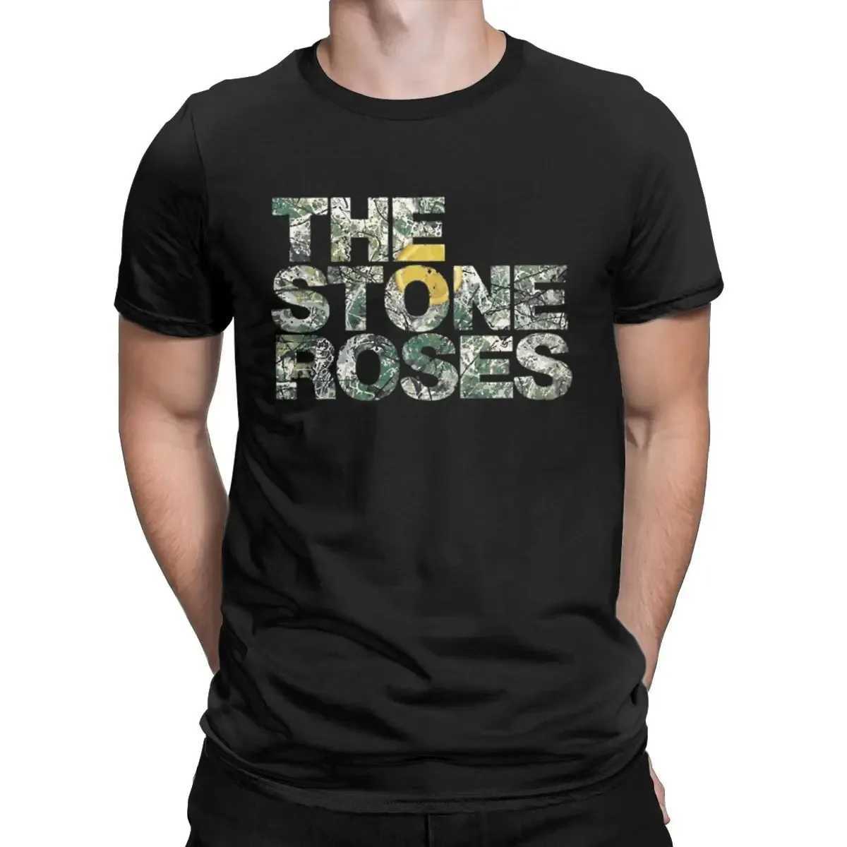Stone Rose Mens T-shirt Pure Cotton Funny T-shirt Round Neck Christmas Travel T-shirt Short Sleeve Summer ClothingT250318