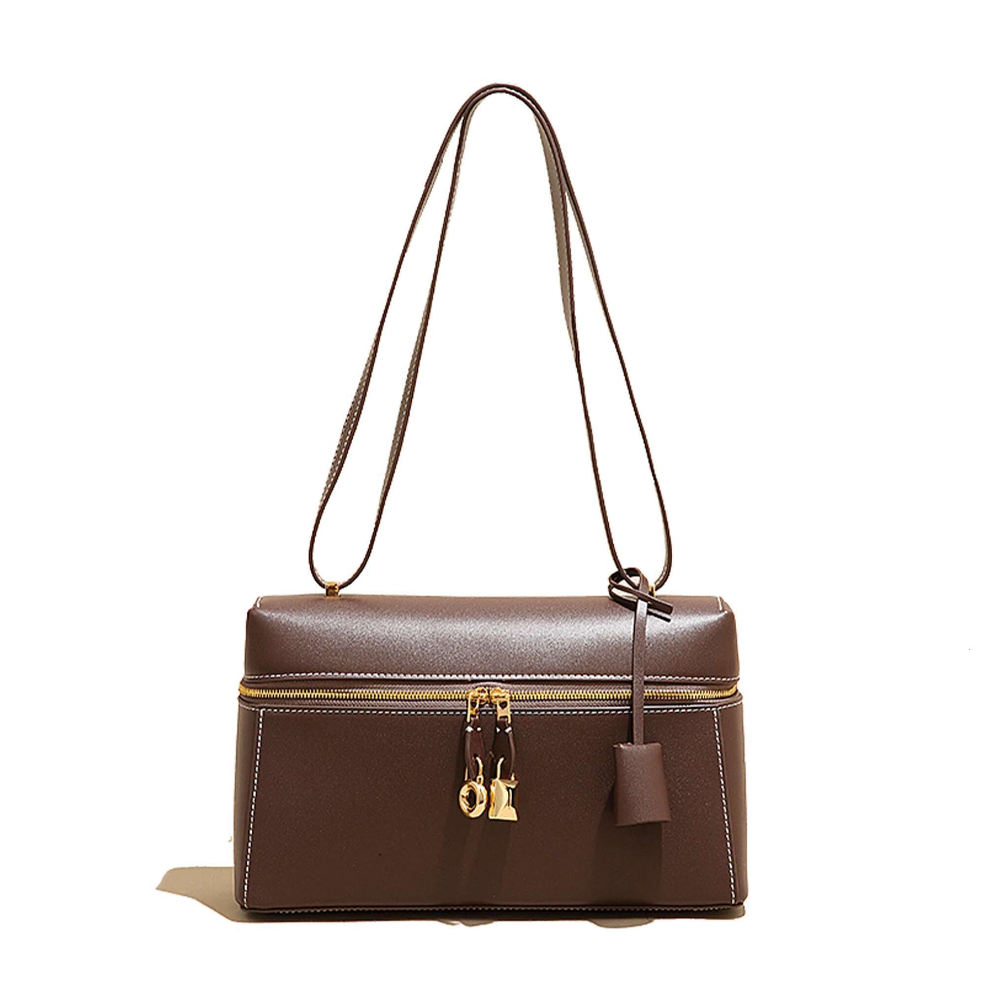 MABULA High Quality Women Lunch Bags Vintage Cow Leather Box Casual Capacity Handbag Trend Single Shoulder Crossbody Bag