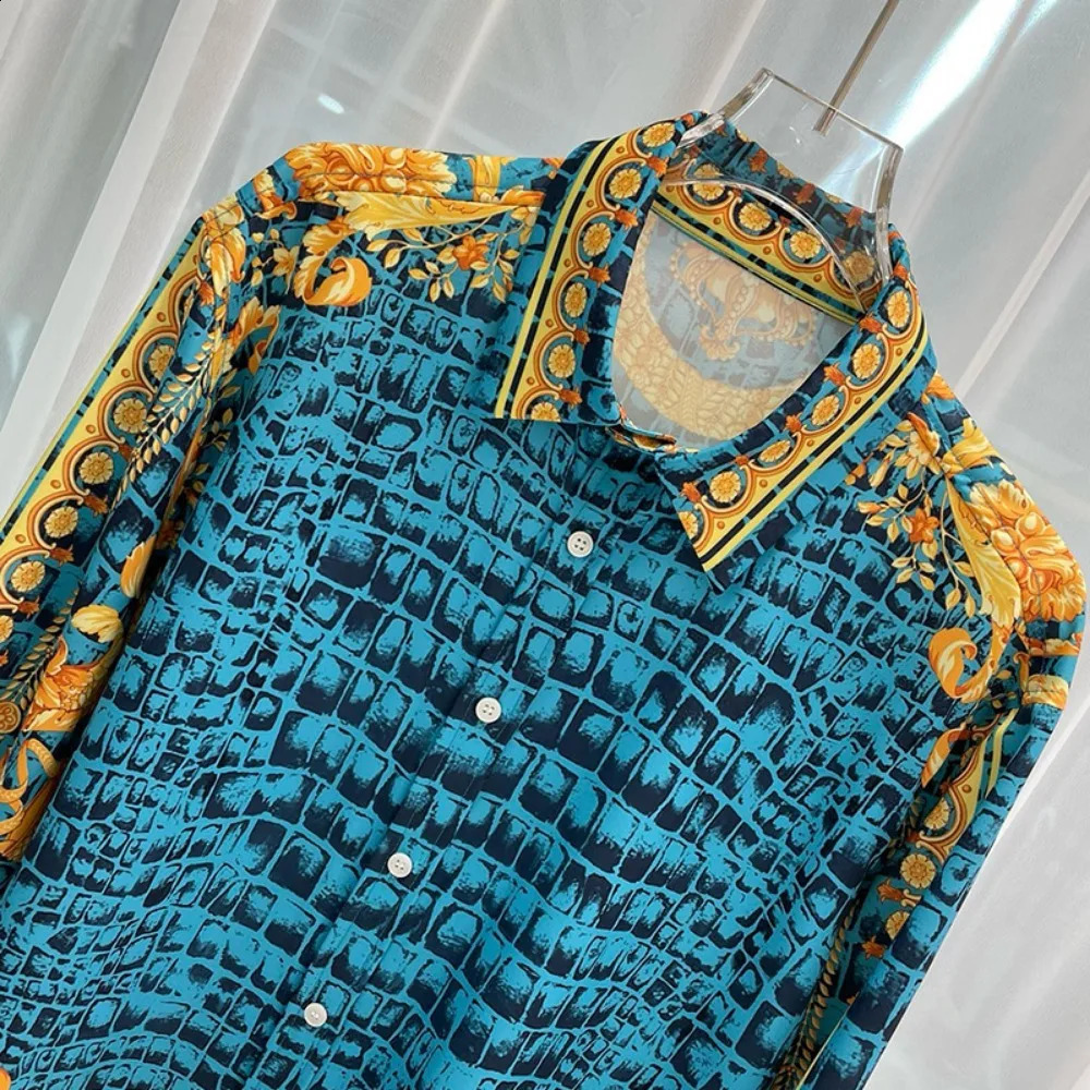casual youth travel trendy digital printed mens long sleeved shirt for spring and autumn 250317