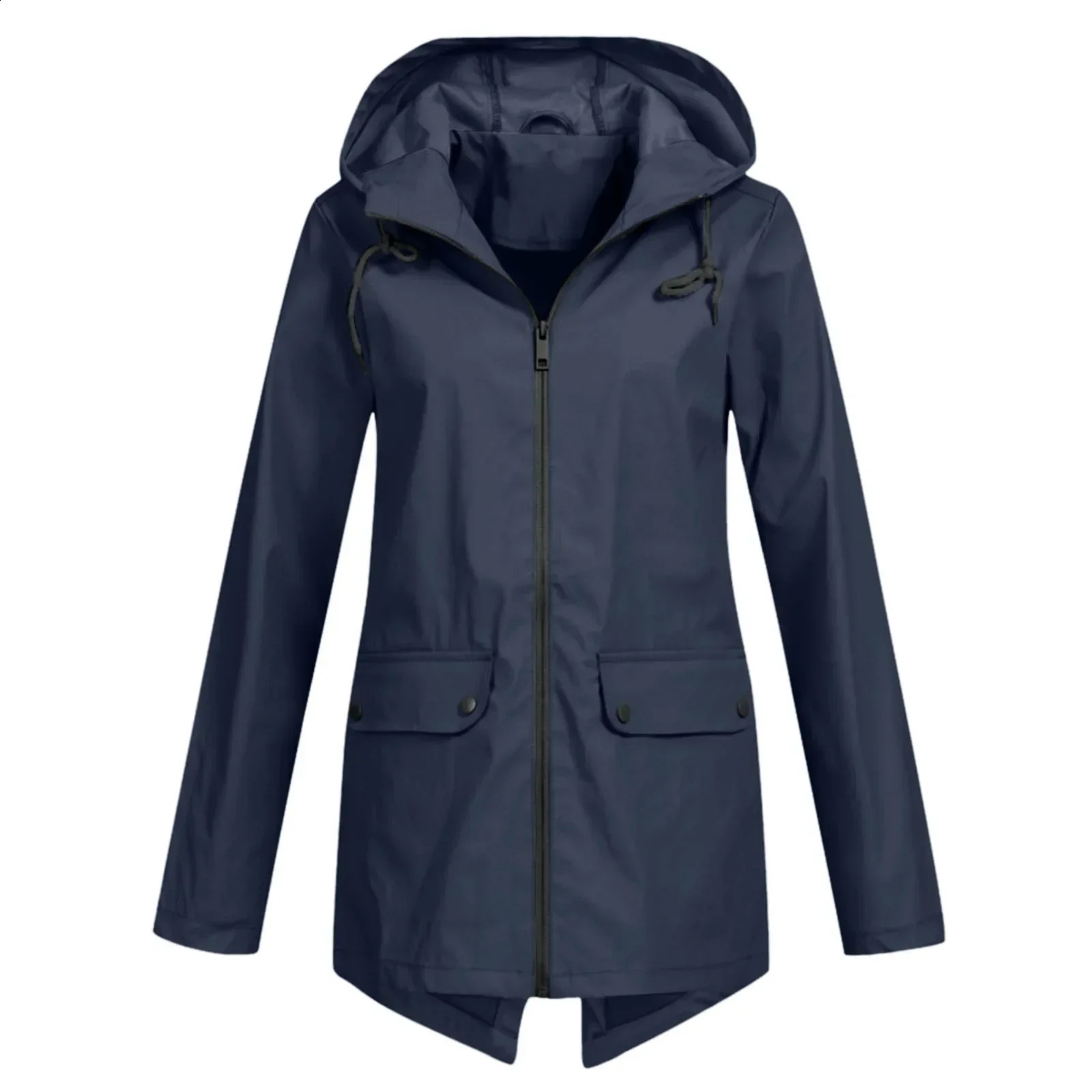 Womens Jacket Fashion Solid Windproof Waterproof Hoodie Outdoor Hiking Clothing Lightweight Raincoat 250319