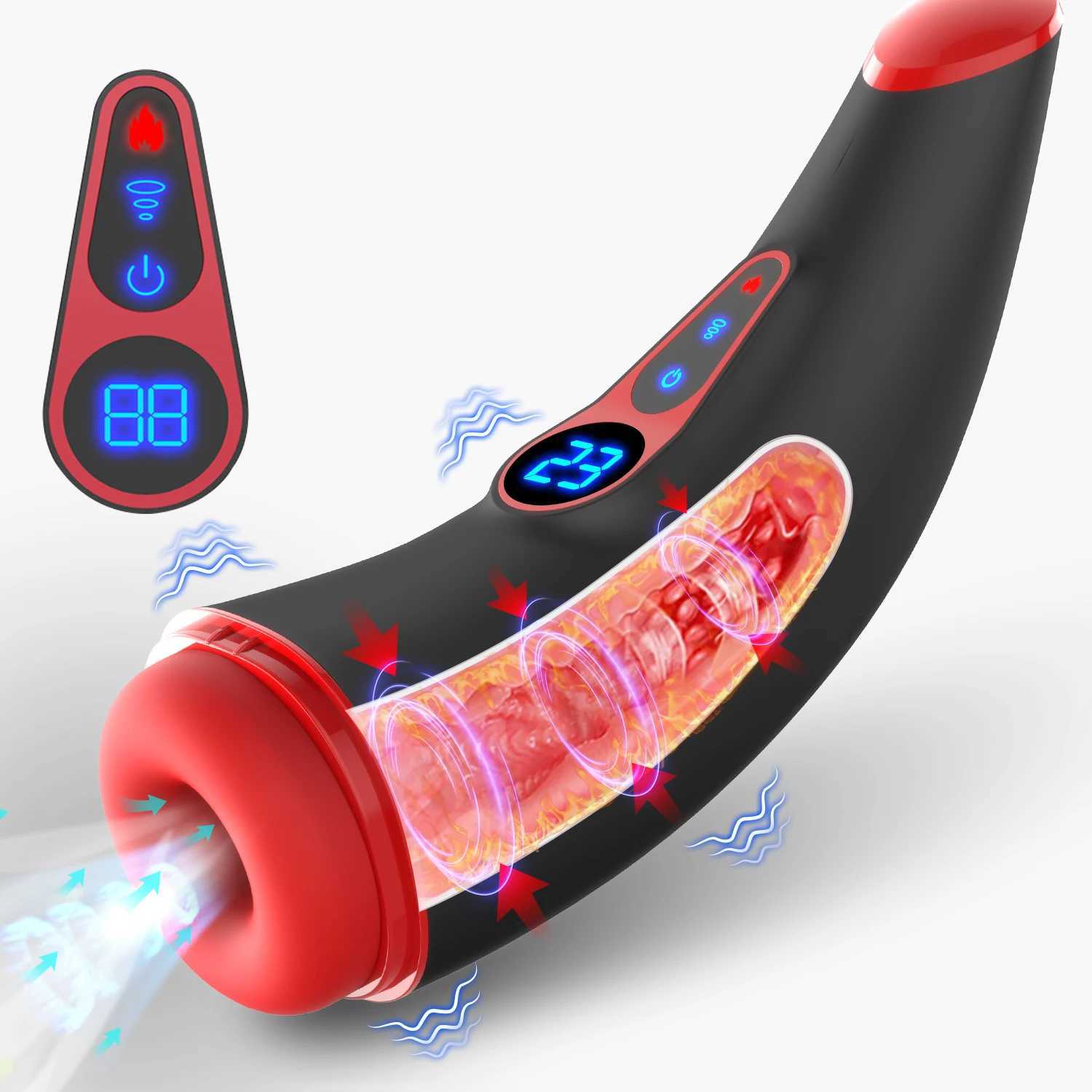 Automatic Male Masturbator Sucking Heating Vagina Masturbation Blowjob Sex Toys for Men LCD Display Mastubator Cup Adult GoodsXJ250319