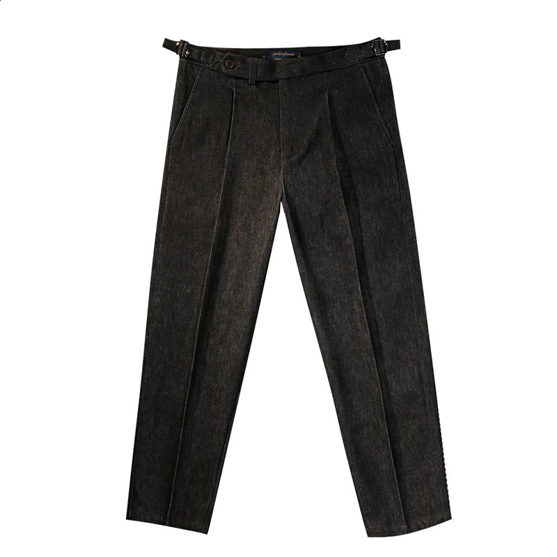 Italian Vintage Paris Button Loose Tapered Casual Pants Naples Washable Jeans Can Be Customized 250312