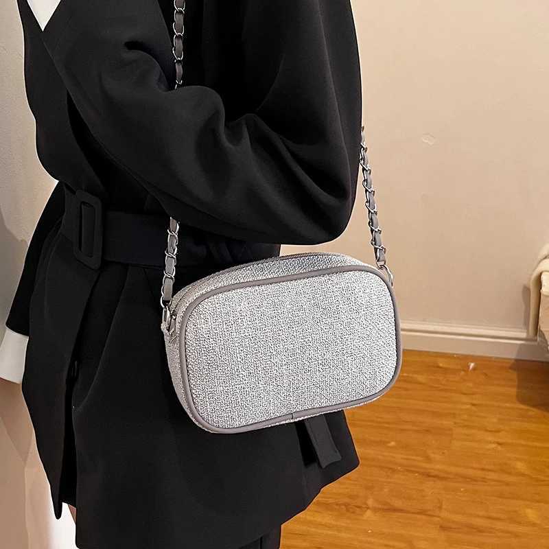 New Arrival Womens small canvas chain shoulder bag fashionable womens handbag high-quality casual womens ten letter messenger bag T250318