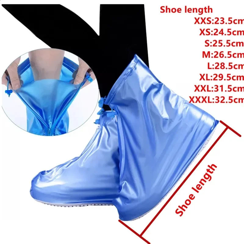1 pair of waterproof shoe covers anti slip reusable rain boots for women PVC outdoor highquality 250318