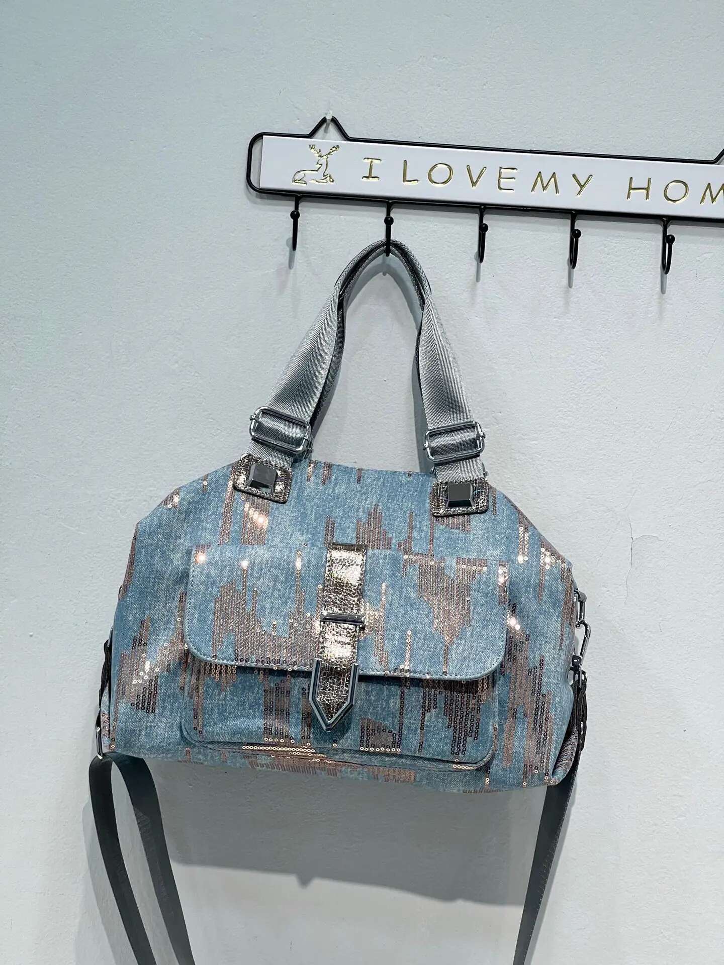 2025 new sequined handbag denim fashion designer women's crossbody bag new shoulder wallet high-quality handbag trendy shoulder bag