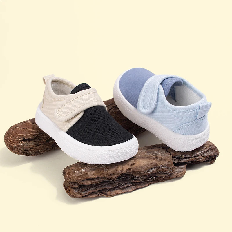 EDUBA 2025 Spring Kids Canvas Sneakers | Color Block Unisex Toddler Shoes Soft Thick Sole Eco-Friendly Breathable EW5S82 250319