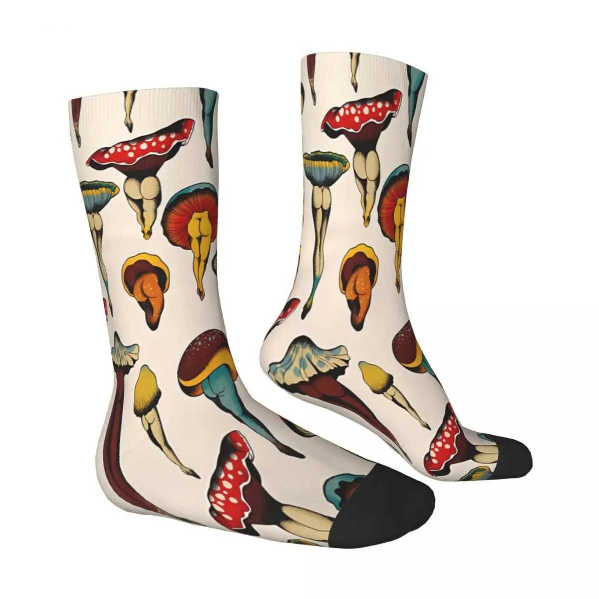 Sexy Mushroom Socks for Men and Women Spring Long Socks Printing X250319